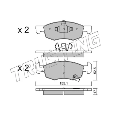 Immagine di TRUSTING 1058.0 Kit pastiglie freno con segnalatore acustico usura OPEL: Corsa E Hatchback