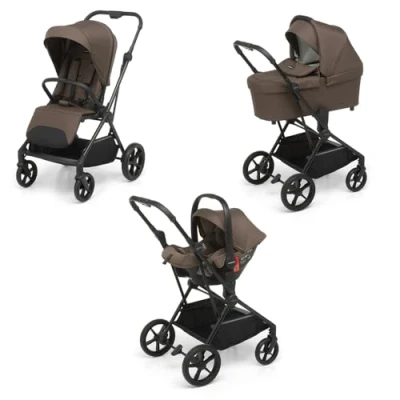 Immagine di Foppapedretti Spritz I Size, Sistema Modulare Combinato per Bambini, Navicella Passeggino e Seggiolino auto Cacao