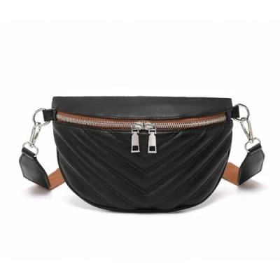 Immagine di Borsa tracolla Donna Marsupio in Pelle PU Con regolabile Nero