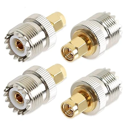 Immagine di TengKo UHF Femmina a SMA Maschio Adattatore Connettore Coassiale RF SO239 (PL259) Palmare Antenna PL 259 Convertitore Due vie Radio (4 Pack)