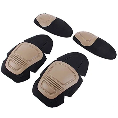 Immagine di Tattico Ginocchiere e Gomito Protector Pad Per Paintball Airsoft Combat Uniform Militare Suit 2 &amp; gomiti/set, Tan