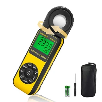 Immagine di INFURIDER Luxmetro Digitale, YF 881E Illuminatore Digitale 0,01 300,000 Lux LCD Retroilluminato+Misurare Temperatura+Sensore Girevole 270 per Fotografia e Illuminazione