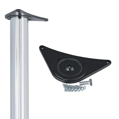 Immagine di Gedotec gambe da tavolo in metallo cromato lucido, diametro 60 mm, estremamente stabili, 1 pezzo, tavolo, altezza regolabile, 710 mm + 30 con materiale di fissaggio,