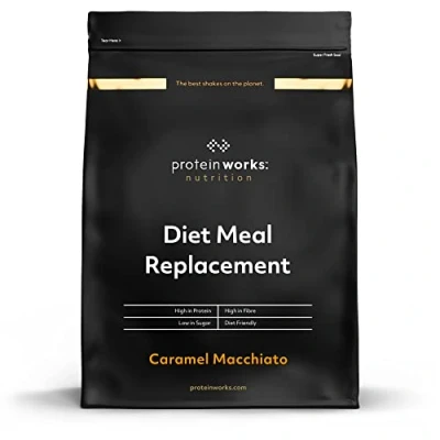 Immagine di THE PROTEIN WORKS Sostituto Del Pasto Dietetico, Supporta la Perdita di Peso, Sazietà Lunga Durata, Alto Contenuto Proteine, 7 Servings, Macchiato Al Caramello, 500 g