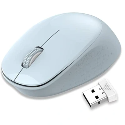 Immagine di LeadsaiL Mouse Wireless, Silenzioso Senza Fili per PC Portatile, Ergonomico 2,4 GHz USB Mouse, 1600 DPI, Compatto, Smooth Tracking Chromebook, Mac, Computer, Notebook Blu