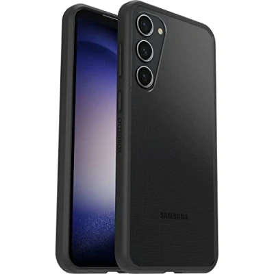 Immagine di Otterbox Cover per Samsung Galaxy S23+ Sleek, resistente a shock e cadute, testata norme anti caduta MIL STD 810G, Protezione Antimicrobica, Trasparente/Nero, Senza Retail Package