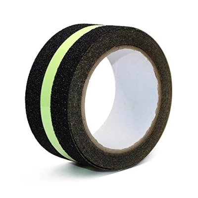 Immagine di Nastro antiscivolo adesivo Fosforescente luminescente Nero 50 mm X 5 M INTERHOME©