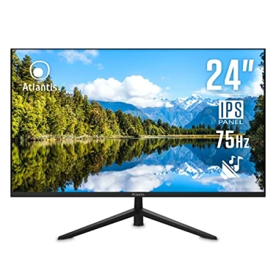 Immagine di MONITOR ATLANTIS A05 H24I VHM 24&quot; LED IPS FULL HD 16:9 75Hz 14MS CONTRASTO 1000:1 FREESYNC VGA HDMI ALTOPARLANTI INCORPORATI BALCK