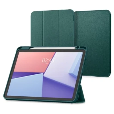 Immagine di Spigen Cover Urban Fit Compatibile con iPad Air 6a Generazione 11 polici (2024) / 5a 10.9 (2022) 4a (2020) Verde Notte