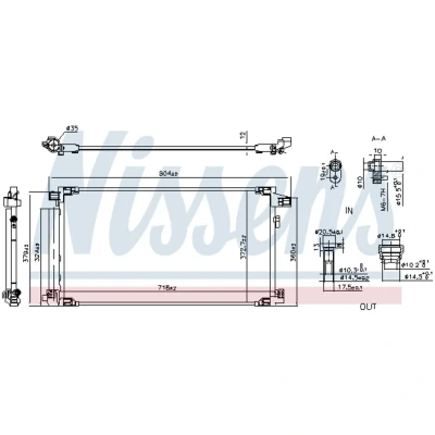 Immagine di NISSENS 941190 Condensatore con essiccatore Alluminio 718 R 134a TOYOTA: C HR, Corolla XII Station Wagon