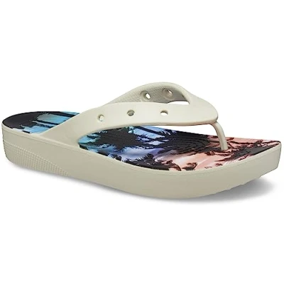 Immagine di Crocs Classic Platform Flip W, Infradito Donna, Bone Multi, 41 EU