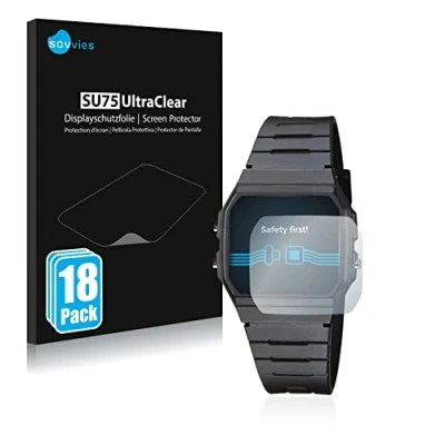 Immagine di savvies (18 Pezzi Pellicola Protettiva per Casio Collection Unisex F 91W Protezione Schermo Trasparente