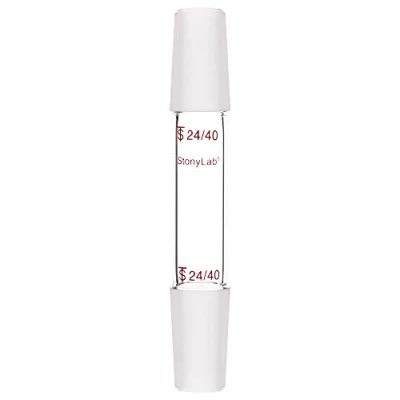 Immagine di stonylab Adattatore da Laboratorio Dritto in Vetro Borosilicato 24/40, 70 mm Tra Due Giunti Conici Standard Interni 24/40 per