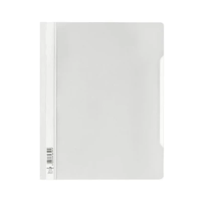 Immagine di Durable 257002 Cartellina ad aghi Clear View, f.to A4+, fronte trasparente e retro colorato, etichetta longitudinale, bianco, conf. da 50 pezzi