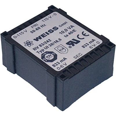 Immagine di Weiss Elektrotechnik 83/244 Trasformatore per PCB 1 x 230 V 2 9 V/AC 10 VA 556 mA