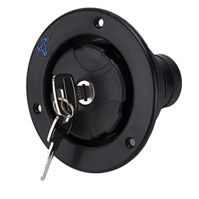 Immagine di Tappo del Serbatoio, Serbatoio Carburante per Camper Caravan, di Riempimento dell&#039;Acqua a Gravità in PP con 2 Chiavi, Ingresso Acqua e Rimorchi Auto RV Trailer Accessori (Nero)