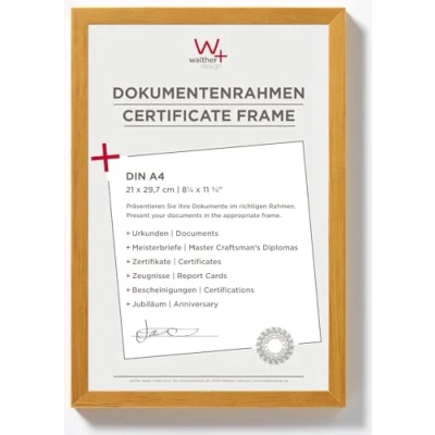 Immagine di walther design Cornice rovere 21 x 29,7 cm (DIN A4) portadocumenti Peppers in legno BP130E