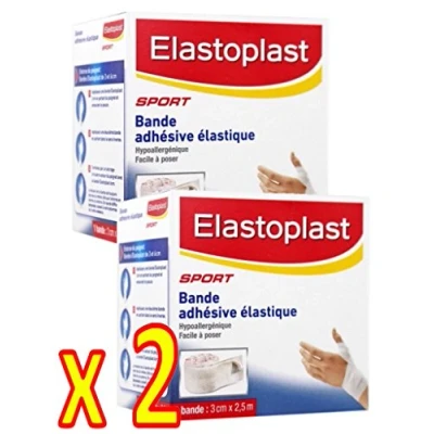 Immagine di Elastoplast SPORT Nastro elastico per contenimenti, morbido, chiusura a strappo, confezione da 2 pezzi, 3 cm x 2,5 m (3/2)