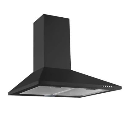 Immagine di Respekta Cappa cucina aspirante A parete 60 cm Scocca in metallo nera Funzione di scarico e ricircolo CH22055SA 52 66 dB