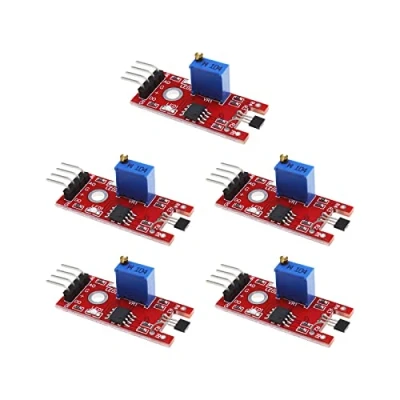 Immagine di eMagTech Modulo Sensore Effetto Hall Magnetico Lineare KY 024 Da 5 Pezzi Compatibile con Android Raspberry Pi ESP8266 Microcontrollori