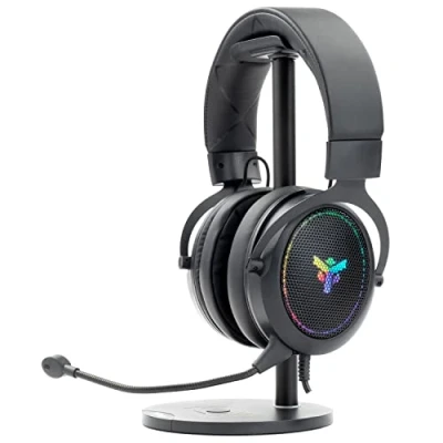 Immagine di Itek Cuffie Gaming H500 con Microfono Removibile. surround 7.1 Virtuale, cancellazione rumore esterno, illuminazione LED RGB. Adatti per PC e console, nero, regolabile.