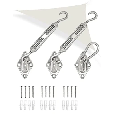 Immagine di AMANKA Kit Fissaggio Tenda da Sole Triangolo Set in Acciaio Inox per Vela Ombreggiante Triangolare
