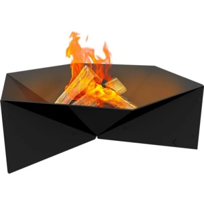 Immagine di Braciere da giardino Kratki Fire Gamma appoggio, esagonale, dimensioni L69,2 x L60,5 H22,5 cm, peso 15,5 kg, realizzato in robusto acciaio resistente al calore
