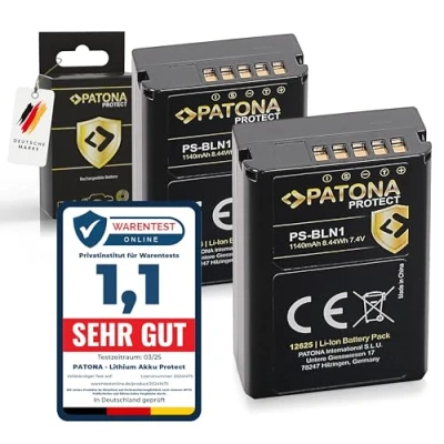 Immagine di PATONA 2x Protect V1 Batteria NTC Ricambio per Olympus BLN 1 BLN1 Batterie Compatibile con OMD E M1, OM D M5, EM5 Mark II, Pen P5, Pen?F, Stylus XZ 2