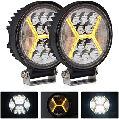 Immagine di 2Pcs Fari a Led 12V Auto, 132W Faretti Supplementari Retromarcia Spot di Profondità per Trattore Agricolo, Barca, Fuoristrada, Escavatori, Carrello Elevatore…