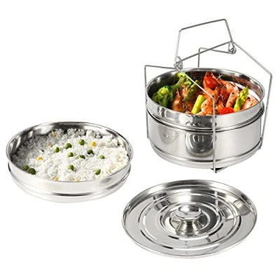 Immagine di Pentole Impilabili con Inserto per La Cottura a Vapore, Manico Pressione, Vapore Imbracatura Instant Pot Accessori 3 Quart