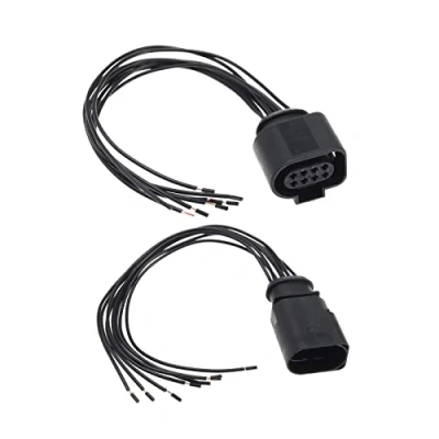 Immagine di VGOL 2 Pezzi Spina Per Cablaggio Sensore Di Parcheggio Posteriore 1J0973714 1J0973814 Compatibile Con VW Audi Seat Maschio Femmina A 8 Pin