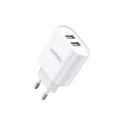 Immagine di UGREEN 17W Caricatore USB Doppio da Muro 3.4A, Caricabatterie Doppio, Presa Compatibile con Kindle e Reader, iPhone 14/13/12/11/X, Galaxy S23/S22/S21/20/A52s, Google Pixel 7Pro/7/6A/5, ECC