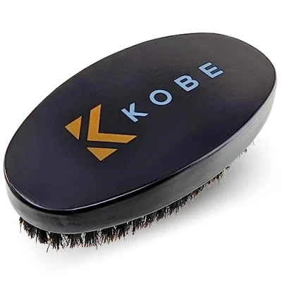 Immagine di Kobe Spazzola in legno scuro con setole di cinghiale, 100% naturale, per capelli e barba