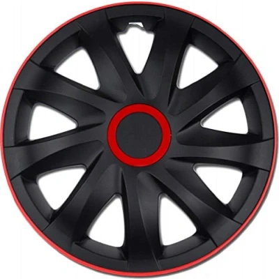 Immagine di NRM KO255 Set di 4 copricerchi Kando, Colore: Nero/Rosso