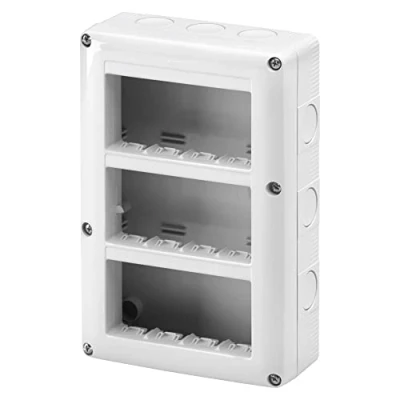 Immagine di GEWISS GW27024 Contenitore per Apparecchi System, Verticale Protetto, 12 Posti, Modulo 4X3, Grigio Ral 7035, IP40