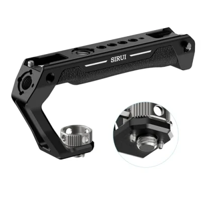 Immagine di SIRUI Maniglia superiore con 3/8&quot; 16 perni di posizionamento, Gabbia Fotocamera Impugnatura in Silicone Top Cold Shoe sicurezza, 1/4&quot; e Discussioni AM THA