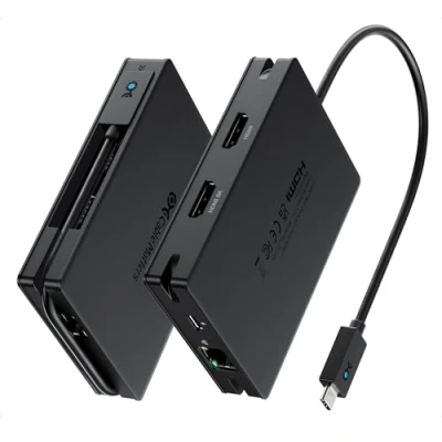 Immagine di Cable Matters Hub USB4 portatile da 40Gbps, USB 4 Dock Dual HDMI 4K@60Hz, Single 8K@30Hz, 100W PD, Gigabit Ethernet, compatibile con Thunderbolt per XPS, Surface Pro, iPad Pro