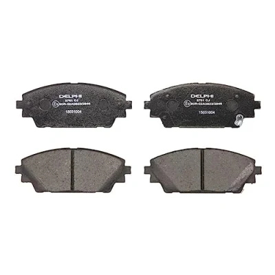 Immagine di DELPHI LP2701 Kit pastiglie freno con segnalatore acustico usura senza lamierino anticigolío accessori MAZDA: CX 3, 3 Hatchback, 30