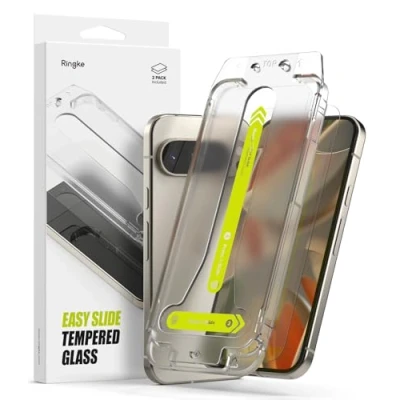 Immagine di Ringke Easy Slide Tempered Glass (2 Pezzi) Pellicola Protettiva Compatibile con Pixel 9 Pro / 9, Infrangibile Vetro Temperato Proteggi Schermo Strumento di Installazione Facile