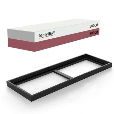 Immagine di Meiyijia Pietra per Affilare 2 in 1, Affilacoltelli Professionale cote Combinazione con Stand Silicone Antiscivolo (3000/8000 Grit)