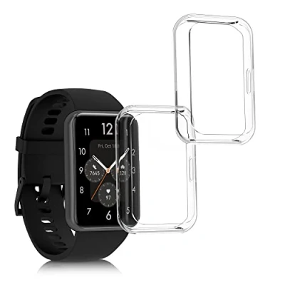 Immagine di kwmobile Set 2X Custodia Smartwatch Compatibile con Huawei Watch Fit 2 Cover Case Silicone Protezione Orologio Fitness Trasparente