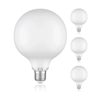 Immagine di ledscom.de 4 pezzi E27 Lampadina LED, G125, bianco caldo (2700 K), W, 550lm, vetro satinato extra opaco