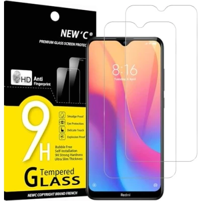 Immagine di NEW&#039;C 2 Pezzi, Vetro Temperato per Xiaomi Redmi 8A, Pellicola Prottetiva Anti Graffio, Impronte, Senza Bolle, Durezza 9H, 0,33mm Ultra Trasparente, Resistente