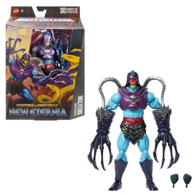 Immagine di Masters of the Universe Masterverse Terror Claws Skeletor, action figure con 30 punti d&#039;articolazione, design deluxe e mani oversize incluse, giocattolo per bambini, 6+ anni, JBP81