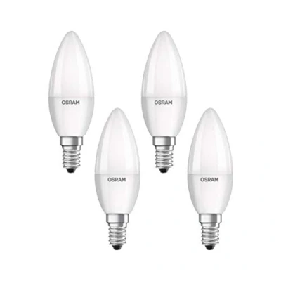 Immagine di OSRAM 4058075819610 LED (monocolore) ERP F (A G) E14 Forma di candela 4.9 W = 40 Bianco freddo (Ø x L) 37 mm 108 4 pz.