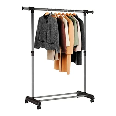 Immagine di edihome, Appendiabiti per vestiti, guardaroba, appendiabiti, armadio resistente, in metallo e portatile con ruote