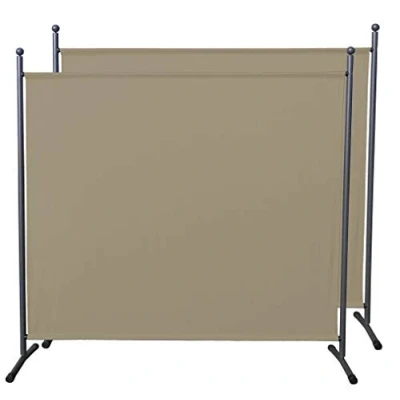 Immagine di QUICK STAR 2 Pezzi Paravento da Giardino 180 x 178 cm Divisorio in Tessuto Balcone Protezione della Privacy Beige