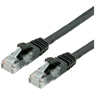 Immagine di Value 21.99.1468 RJ45 cavo di rete, patch CAT 6A U/UTP 15.00 m Nero non schermato 1 pz.