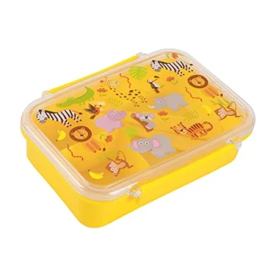 Immagine di IDRINK® Lunch box con divisorio, forchetta e cucchiaio 18.5 x 13.4 6 cm (ANIMALS)