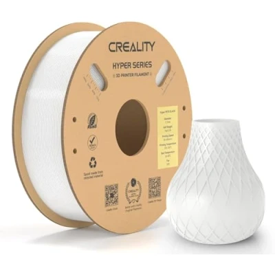 Immagine di Creality Hyper PETG Filamento per Stampante 3D da 1.75 mm, Stampa ad Alta Velocità 30 600 mm/s, Precisione Dimensionale +/ 0.03 1 KG (2.2 libbre)/ Bobina (Bianco)